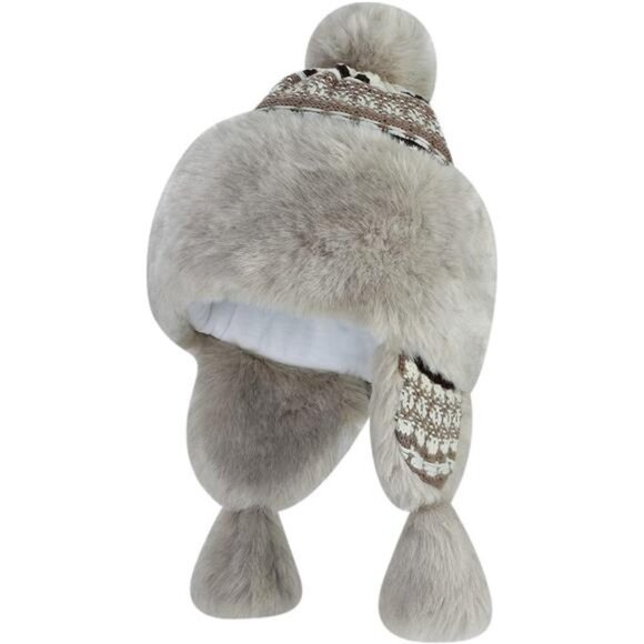 Women\'s Faux Fur Cossack Winter Warm Ear Flaps Trapper Fluffy Furry Pom … main image 2